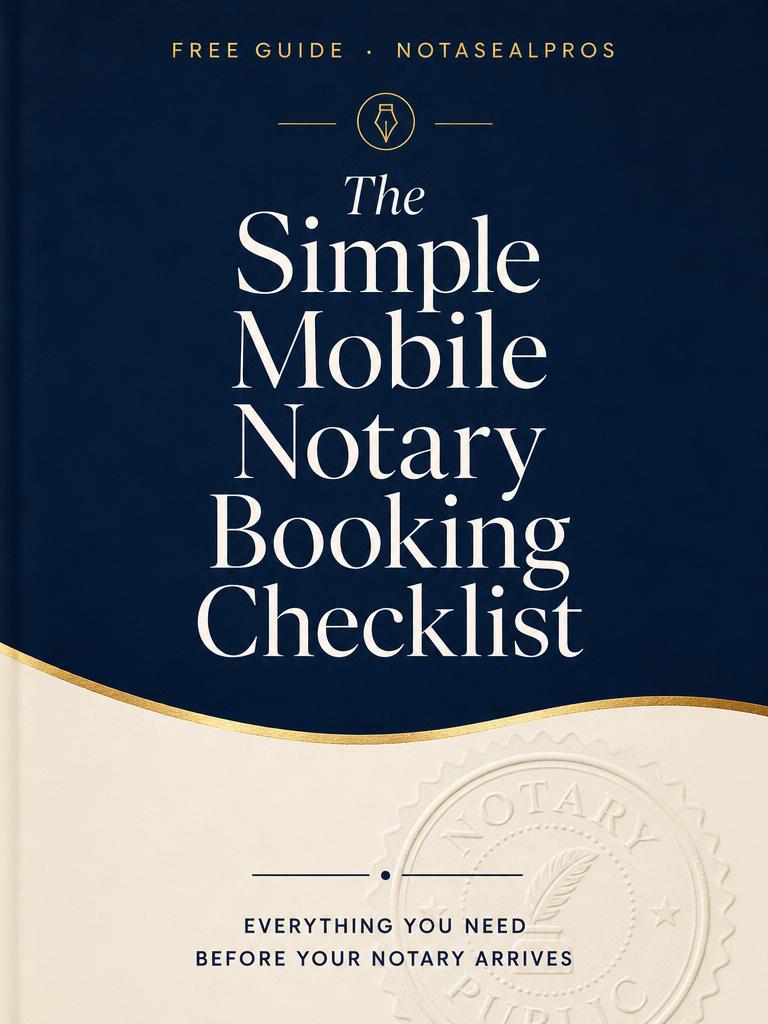 The Simple Mobile Notary Booking Checklist ebook cover
